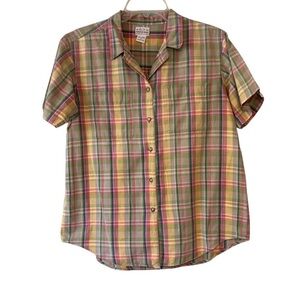 Vintage Abercrombie Grandmacore Plaid Blouse Sz Medium